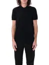 Tom Ford Black Short-sleeves Polo In Cotton Piquet Jersey Man