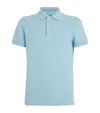 Tom Ford Light-blue Short-sleeves Polo In Cotton Piquet Jersey Man In Blue
