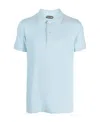 Tom Ford Toweling Cotton Blend Polo Shirt In Blue