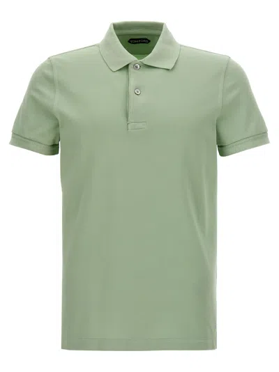 Tom Ford Tennis Piquet Polo Shirt In Green