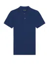 Tom Ford Blue Polo T-shirt With Embroidered Tone On Tone Logo In Cotton Man In Indigo