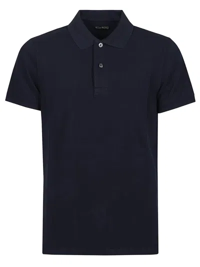 Tom Ford Tennis Piquet Short Sleeve Polo Shirt In Ink