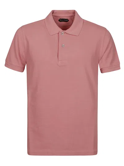 Tom Ford Tennis Piquet Short Sleeve Polo Shirt In Pink