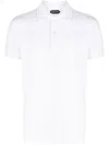 Tom Ford White Polo Shirt With Classic Collar In Cotton Blend Man