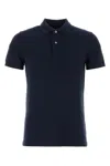 Tom Ford Black Short-sleeves Polo In Cotton Piquet Jersey Man In Blue