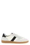 Tom Ford Archer White Low Top Sneakers With Logo Lettering On Tongue And Heel And Contrasting Heel In Leather In White