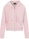 Tom Ford Towelling Hoodie With Hood And Pockets In 粉色