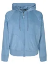 TOM FORD TOM FORD TERRY-EFFECT LIGHT BLUE HOODIE