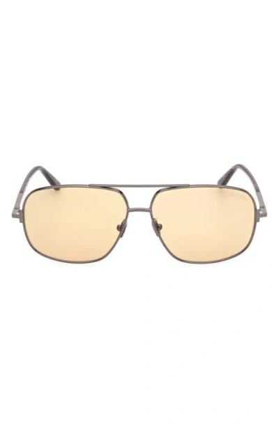 Tom Ford Tex 62mm Navigator Sunglasses In Gray