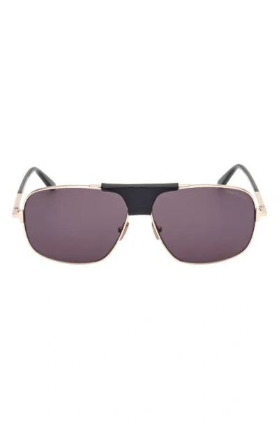 Tom Ford Tex 62mm Navigator Sunglasses In Purple