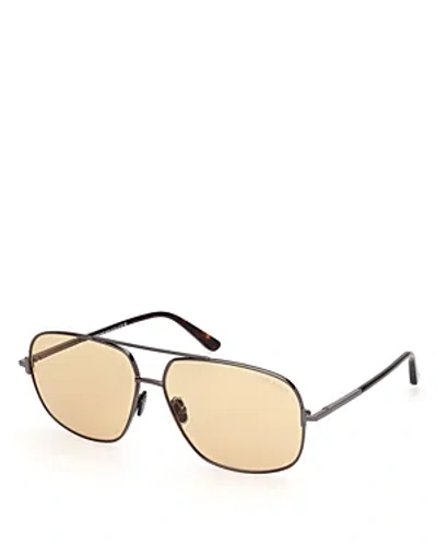 Tom Ford Tex Navigator Sunglasses, 62mm In Gray/tan Solid