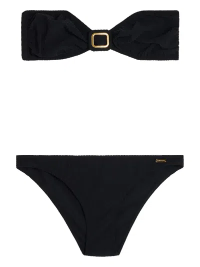 Tom Ford Textured Bandeau Bikini Set In Black