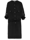 Tom Ford Textured Belted Mini Shirt Dress In Black
