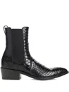 Tom Ford Shiny Python Stamped Leather Chelsea Boots In Multi