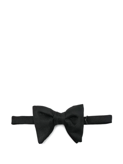 Tom Ford Textured Bow Tie In Black
