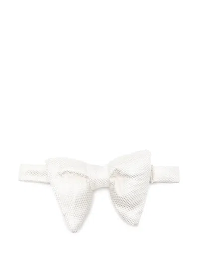 Tom Ford Textured Bow Tie In White