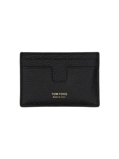 TOM FORD TEXTURED CALF LEATHER CARD HOLDER