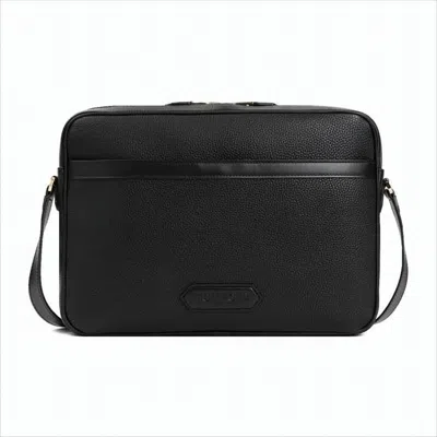 Tom Ford Textured Calf Leather Crossbody Bag With Gold-tone Hardware In Black
