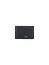 Tom Ford Textured Calfskin Leather Cardholder With Gold Embossed Logo In Black