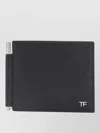 Tom Ford Textured Finish Compact Leather Cardholder Wallet In Black