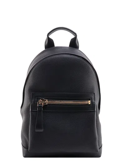 Tom Ford Textured Leather Backpack With Pocket On The Front