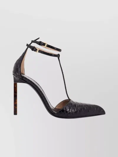 TOM FORD TEXTURED LEATHER STILETTO PUMPS STRAP