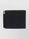 Tom Ford Black Bi-fold Wallet With T Detail On The Front And Embossed Logo On The Rear In Grained Leather Man In Black