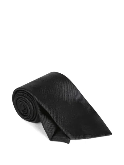 Tom Ford Textured Silk Tie In Black