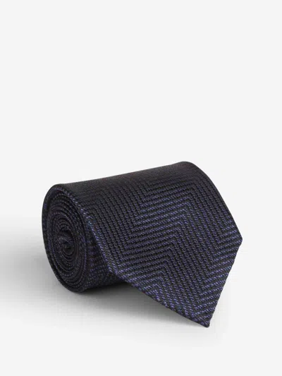 Tom Ford Textured Silk Tie In Blue
