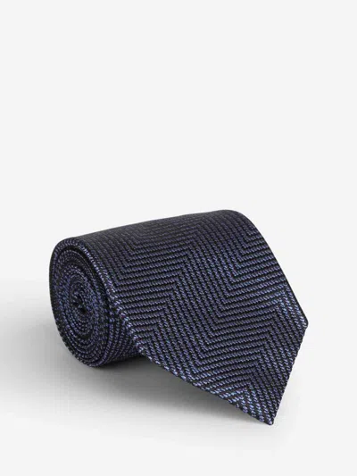 Tom Ford Textured Silk Tie In Blue