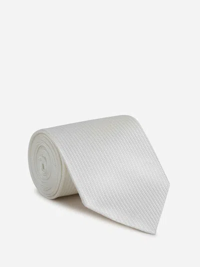 Tom Ford Textured Silk Tie In White