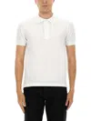 Tom Ford Textured White Pique Polo With Collared Neckline In White