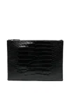 Tom Ford Textured Zip-closure Clutch Bag In Black