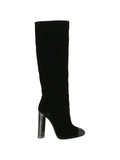 Tom Ford Textured-cap Knee-high Boots In Black