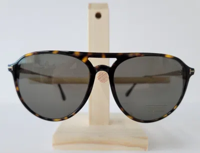 Pre-owned Tom Ford Tf-587 Carlo Sunglasses Brown 52a Women's Authentic In Gray