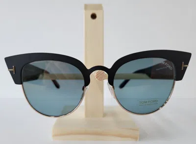 Pre-owned Tom Ford Tf-607 Alexandra Sunglasses Black Gold 05x Authentic In Blue Gradient Flash