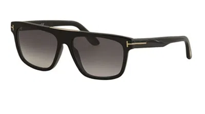 Pre-owned Tom Ford Tf 628 Ft0628 Cecilio-02 Shiny Black Smoke Gradient 01b Sunglasses In Gray