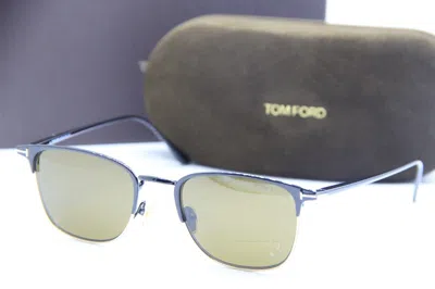 Pre-owned Tom Ford Tf 851 Liv 01j Black Gold Authentic Sunglasses W/case 52-20 In Brown