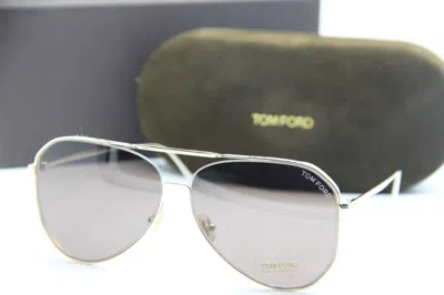 Pre-owned Tom Ford Tf 853 Charles-02 28e Gold Authentic Sunglasses W/case 60-13 In Brown