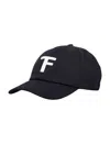 Tom Ford Black Baseball Cap With Logo Embroidery On The Front And Logo Lettering On The Rear In Cotton Man In Black