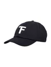 Tom Ford Black Baseball Cap With Logo Embroidery On The Front And Logo Lettering On The Rear In Cotton Man In Black