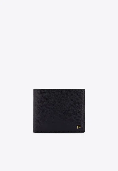Tom Ford Tf Bi-fold Leather Wallet In Black