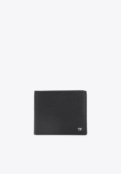 Tom Ford Tf Calf Leather Wallet In Black