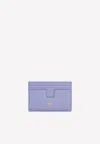 Tom Ford Tf Classic Cardholder In Grained Leather In Lavender