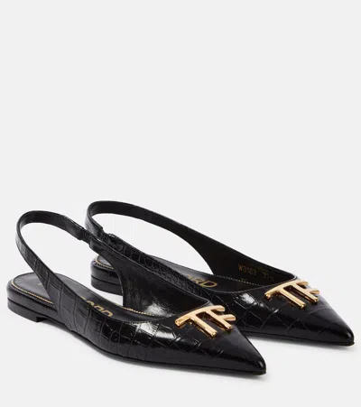 Tom Ford Black Slingback Ballerina Flats