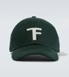 Tom Ford Tf Embroidered Leather-trimmed Baseball Cap In Green