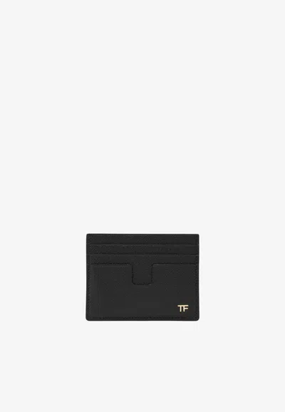 Tom Ford Tf Grained Leather Cardholder In Black