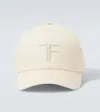 Tom Ford Tf Leather-trimmed Cotton Canvas Cap In White