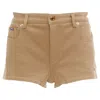 Tom Ford Tf Logo Leather Trim Mini Shorts In Brown