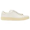 Tom Ford Tf Logo Stiff Leather Minimal Classic Lace Up Sneakers In White